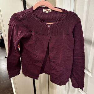 Du Pareil Au Même Purple Button-Up Cardigan Sweater for girls - size: 6 years